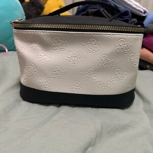 Disney Embossed Mickey Mouse White and Black Cosmetic Bag